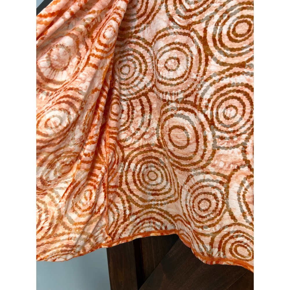 Ruby Rd Womens Orange Circle Print Tie Front Cardigan 3/4‎ Sleeve Knit Top Large - Picture 9 of 13